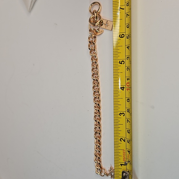 Ettika Starry Charms Gold Chain Bracelet with Star Charm Rhinestones Adjustable - Picture 9 of 11